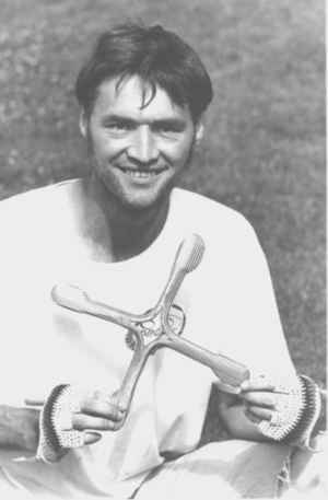 Erwin Schwab mit dem  schönsten Bumerang auf der DM 1995